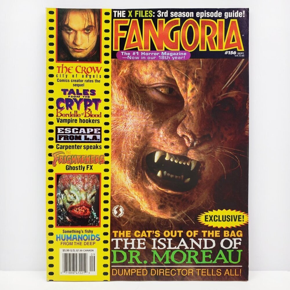 Fangoria Magazine #156 VTG Sept. 1996 X-Files Crow Tales From Crypt Dr. Moreau